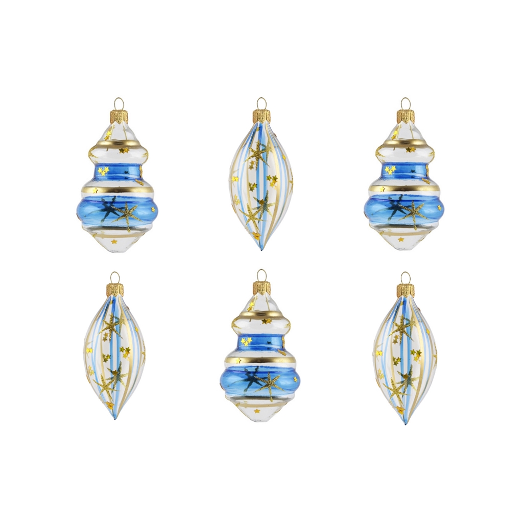 Weihnachtskugeln Set klar mit blauer Deko
