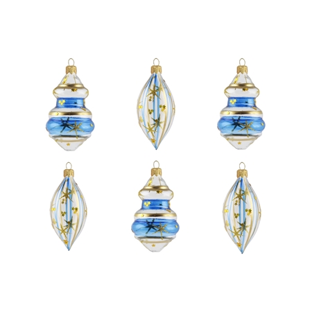 Weihnachtskugeln Set klar mit blauer Deko