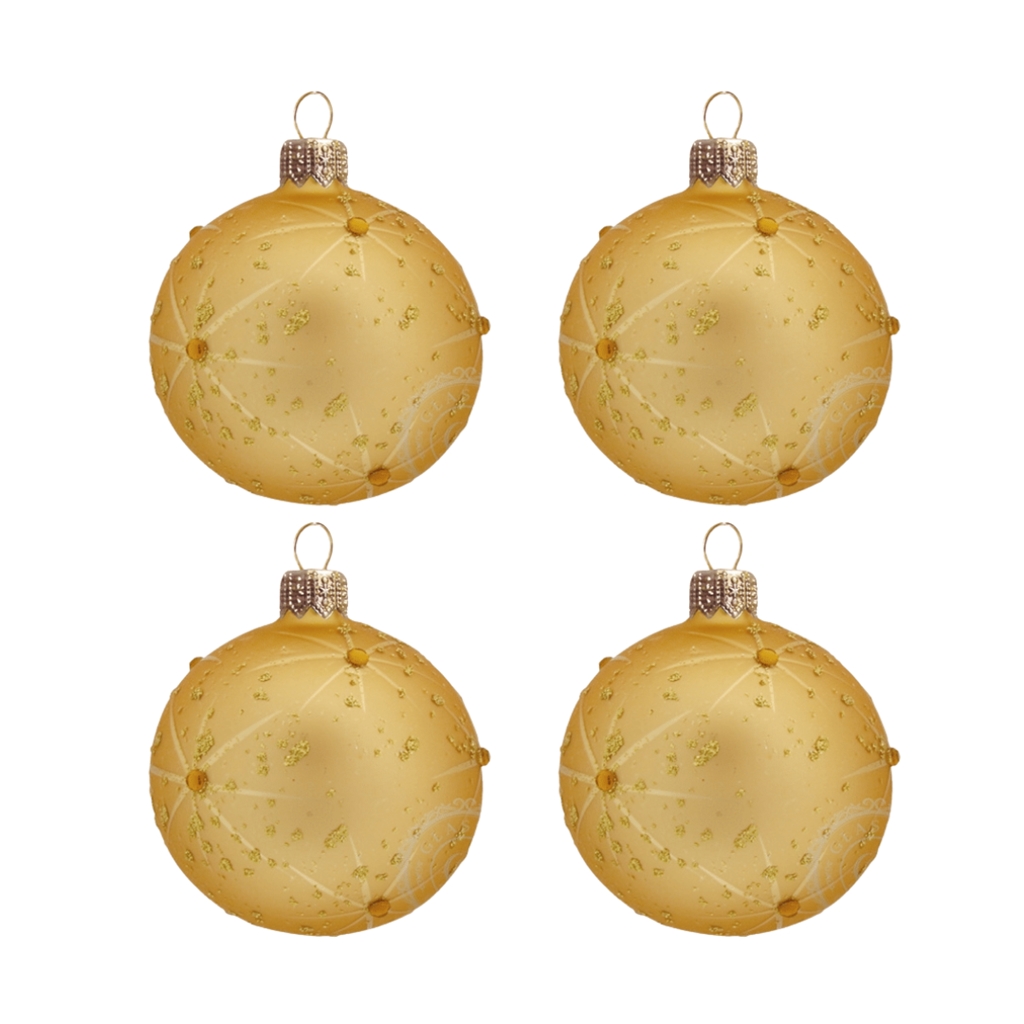 Set aus großen Weihnachtskugeln Orange
