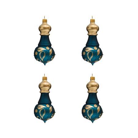 Set blauer Ornamente mit origineller Form