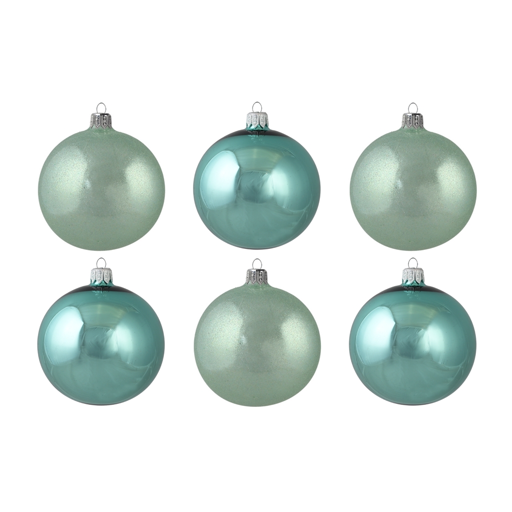 Weihnachtskugeln Set in Mintfarben