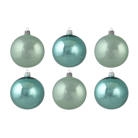 Weihnachtskugeln Set in Mintfarben