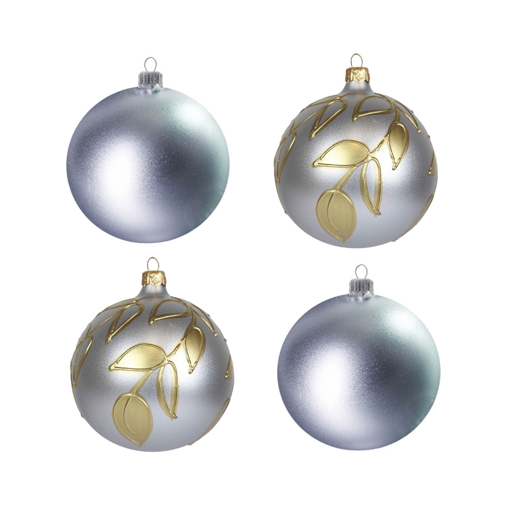 Set silberne Weihnachtskugeln
