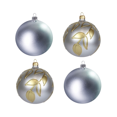 Set silberne Weihnachtskugeln