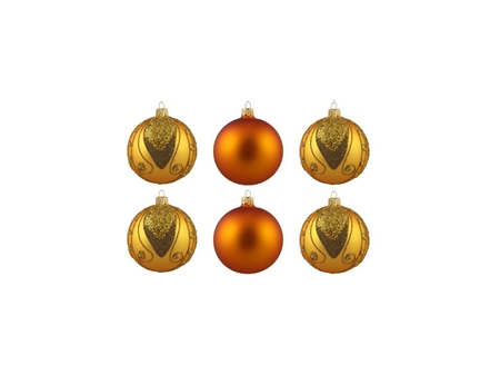 Weihnachtskugeln Gold Set mit glitzerndem Dekor