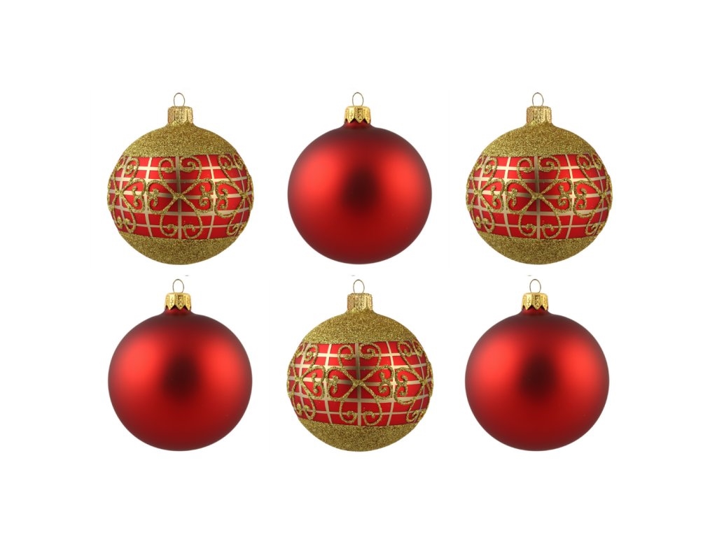  Weihnachtskugeln Set mit reichem Dekor