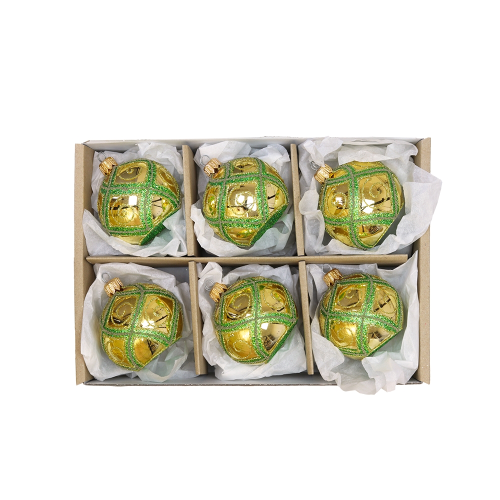 Set  goldene Namensschilder mit grünem Dekor
