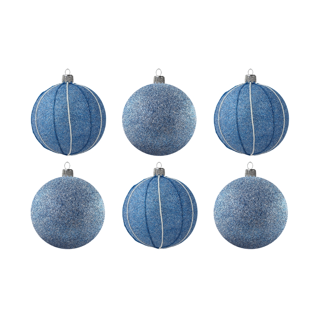  Set blaue Weihnachtskugeln