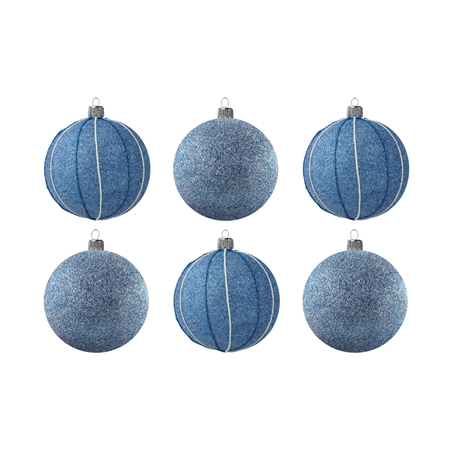  Set blaue Weihnachtskugeln