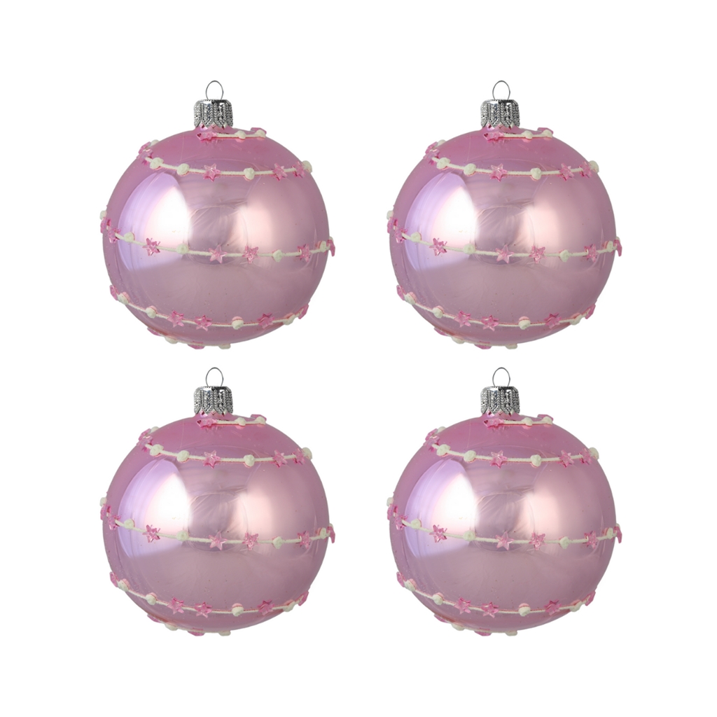 Set Weihnachtskugeln Rosa