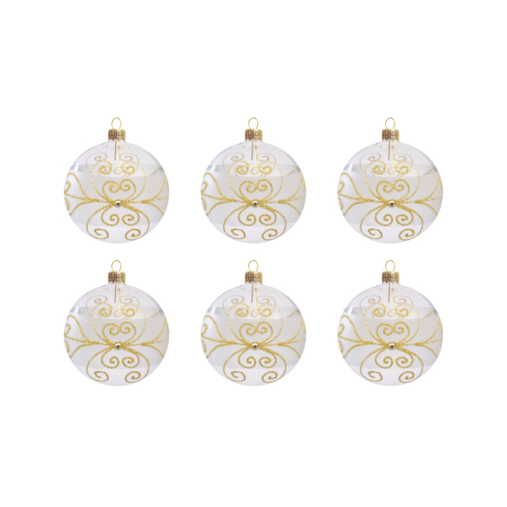 Set aus kleinen klaren Weihnachtskugeln