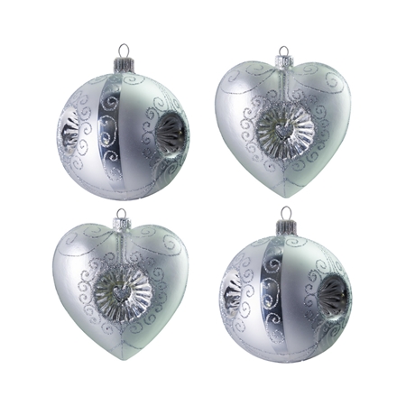 Set silberne Weihnachtskugeln