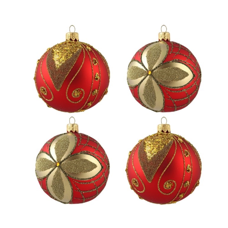  Set Weihnachtskugeln in den Farben Rot und Gold