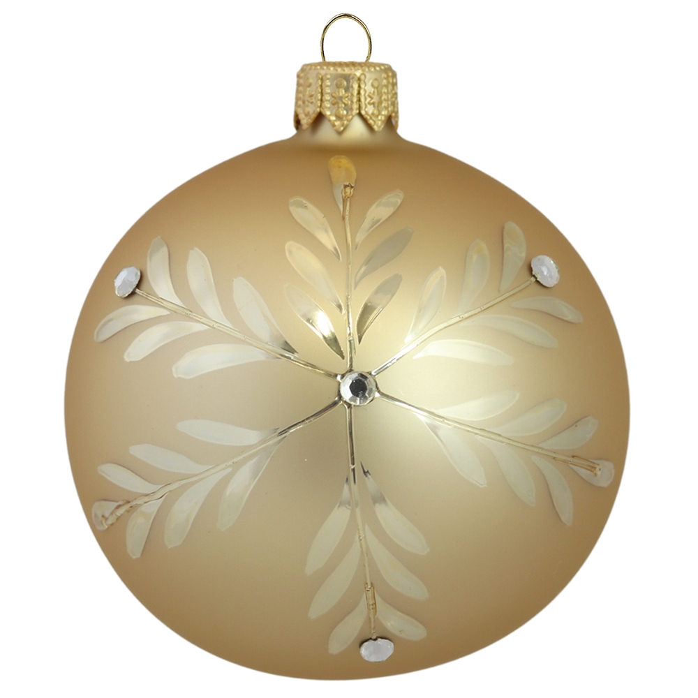 Glaskugel mit Schneeflocke Gold