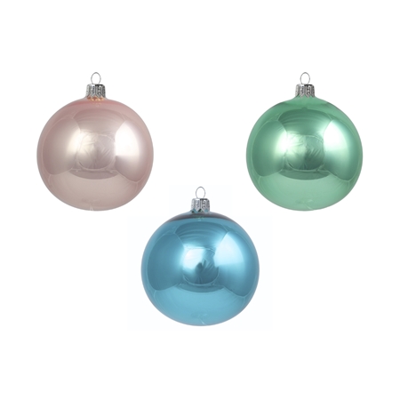 Set aus drei Weihnachtskugeln in Retro-Farben