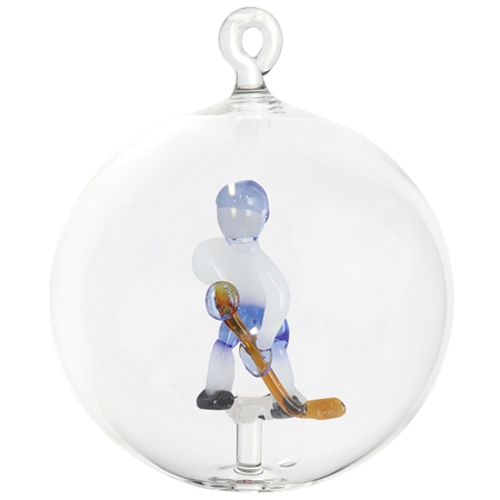 Weihnachtskugel mit Hockeyspieler