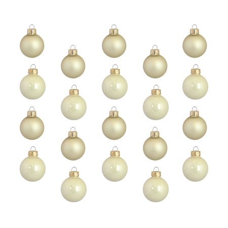 Weihnachtskugeln Set Creme-gold