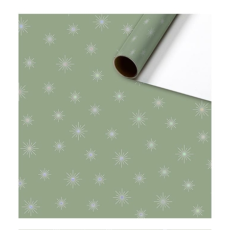  Grünes Geschenkpapier mit Sternen