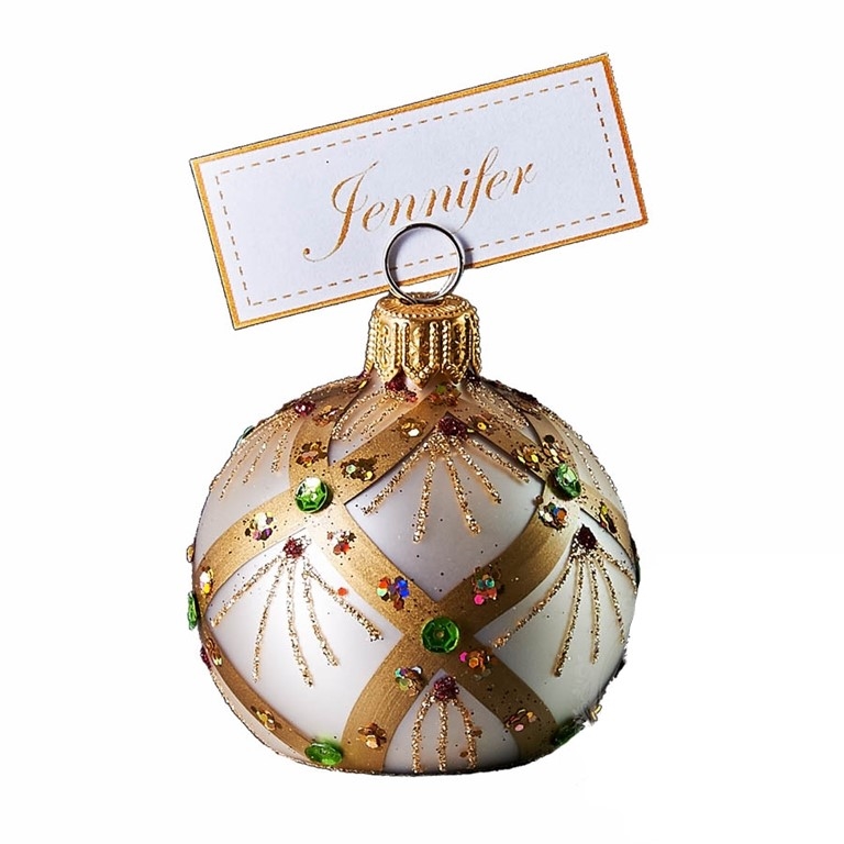 Weihnachtskugel für den Tisch hell-gold, 5 cm