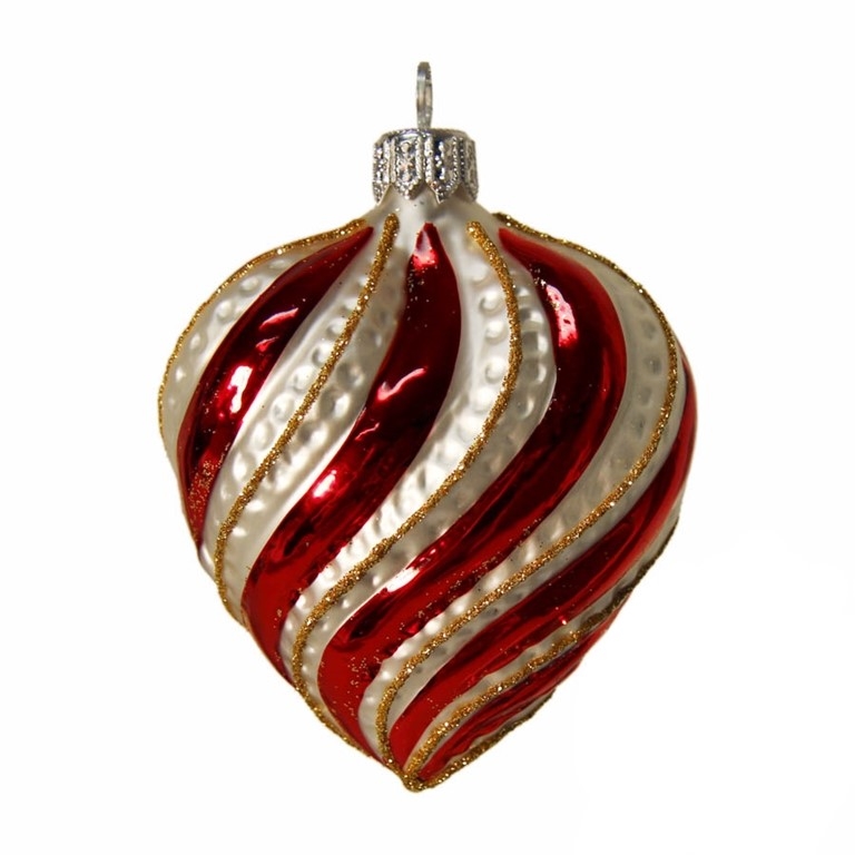 Glasherz Rot mit Dekor
