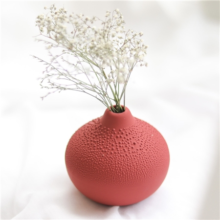 Porzellanvase ziegelrot mit Tröpfchen