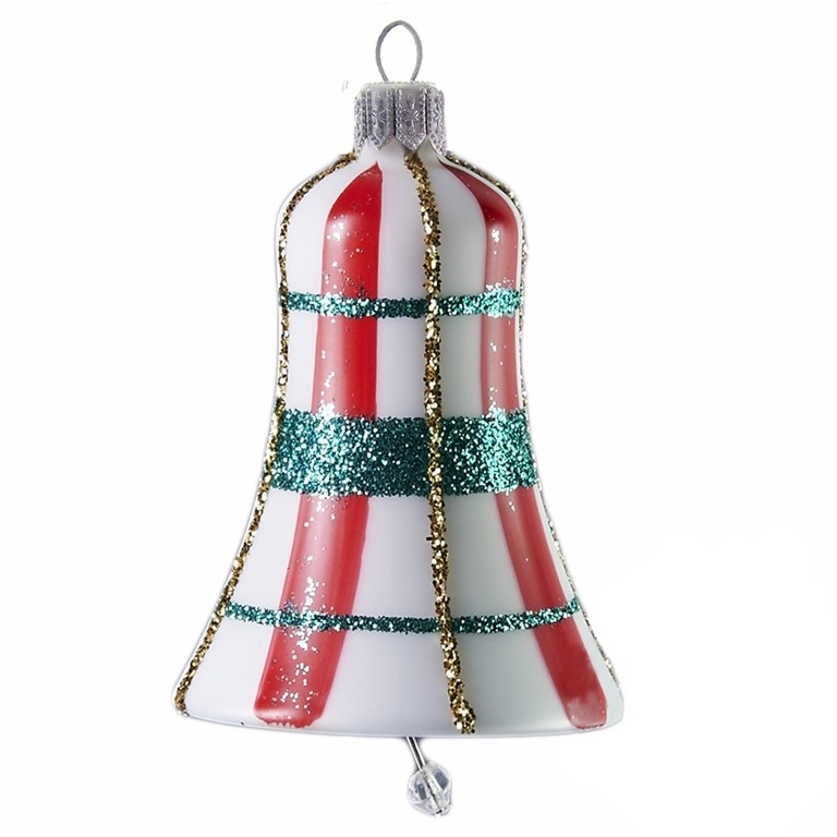 Weiße Glocke mit rotem und grünem Dekor