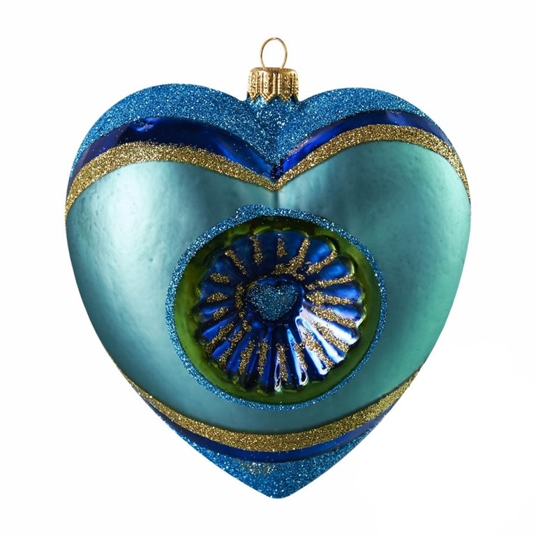 Weihnachtsherz Türkis mit Reflektor