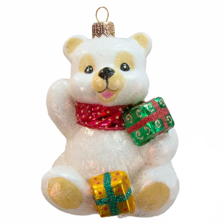 Weißer Teddybär aus Glas