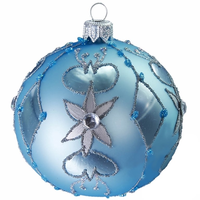 Türkis Weihnachtskugel mit Dekor