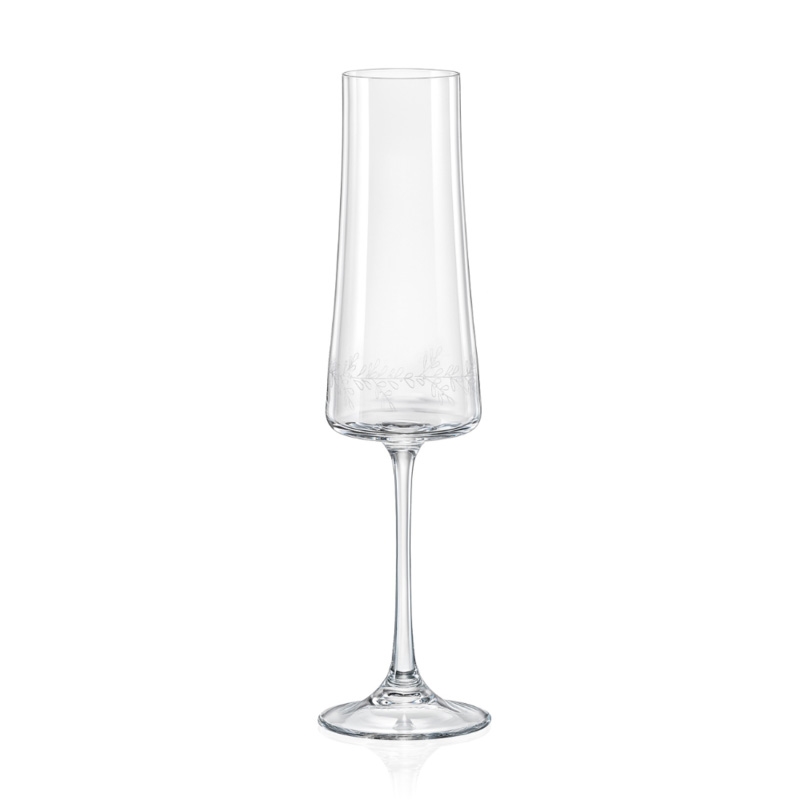 Set Champagnergläser mit Misteldekor