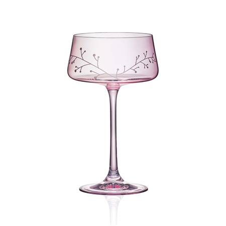 Set aus rosafarbenen Cocktailgläsern mit frostigem Dekor