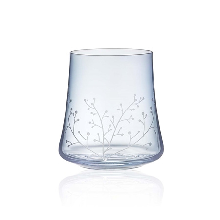 Set aus blauen Gläsern mit frostigem Dekor