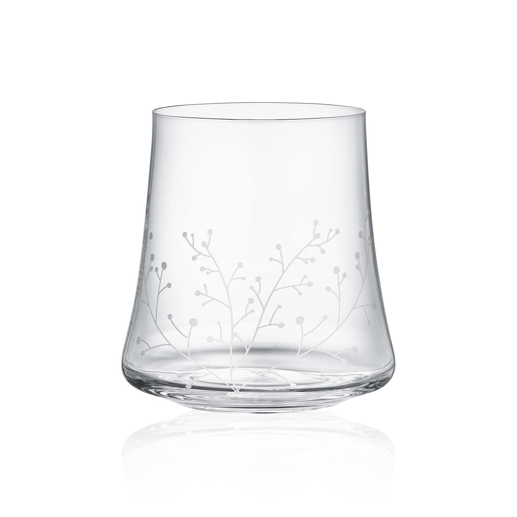 Set aus klaren Gläsern mit frostigem Dekor