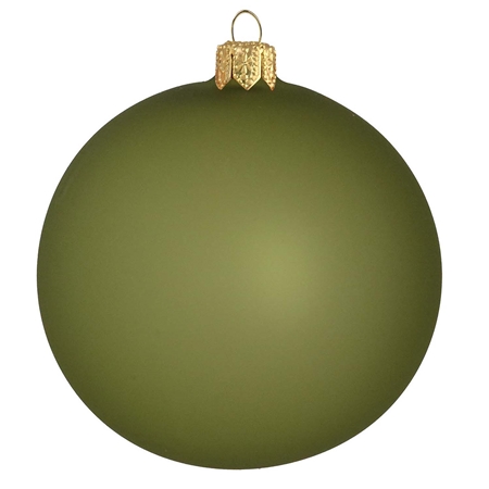 Glasornament in mattgrüner Farbe