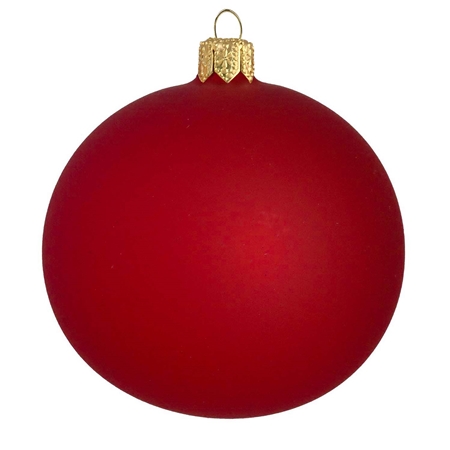 Glasornament in mattem Burgunderrot