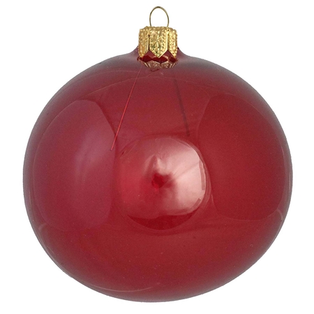Klares Glasornament in burgunderroter Farbe