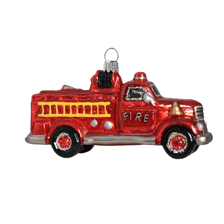 Glasornament Feuerwehrauto
