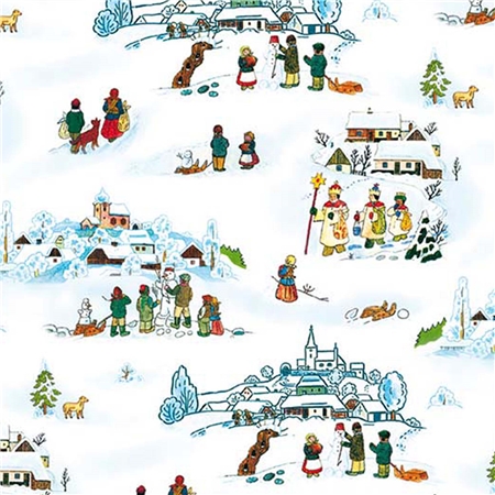 Geschenkpapier Winterlandschaft von Josef Lada