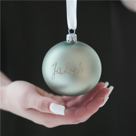 Namensornament in Salbeigrün