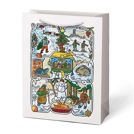 Geschenktüte Josef Lada weiß groß
