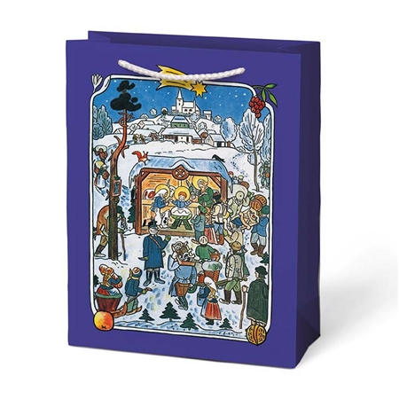 Geschenktüte Josef Lada dunkelblau groß