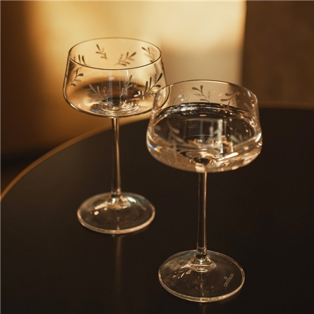 Set Cocktailgläser mit Blattdekor