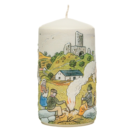 Kerze mit Herbstmotiv