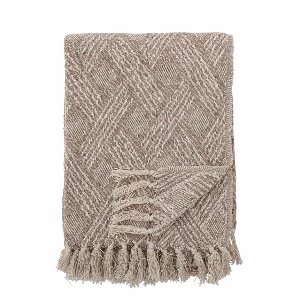 Tagesdecke aus recycelter Baumwolle beige