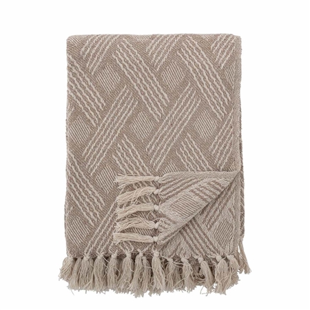 Tagesdecke aus recycelter Baumwolle beige