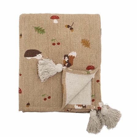 Tagesdecke aus rezyklierter Baumwolle mit Waldmotiv