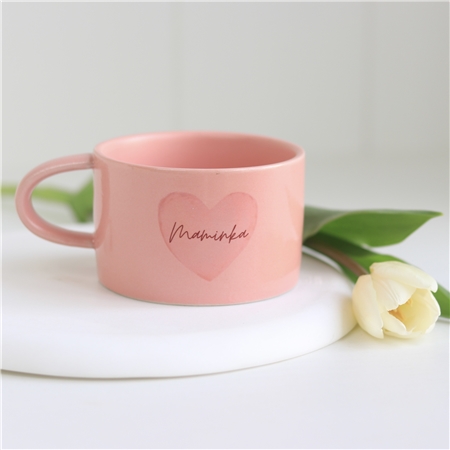 Rosa Tasse mit Namen