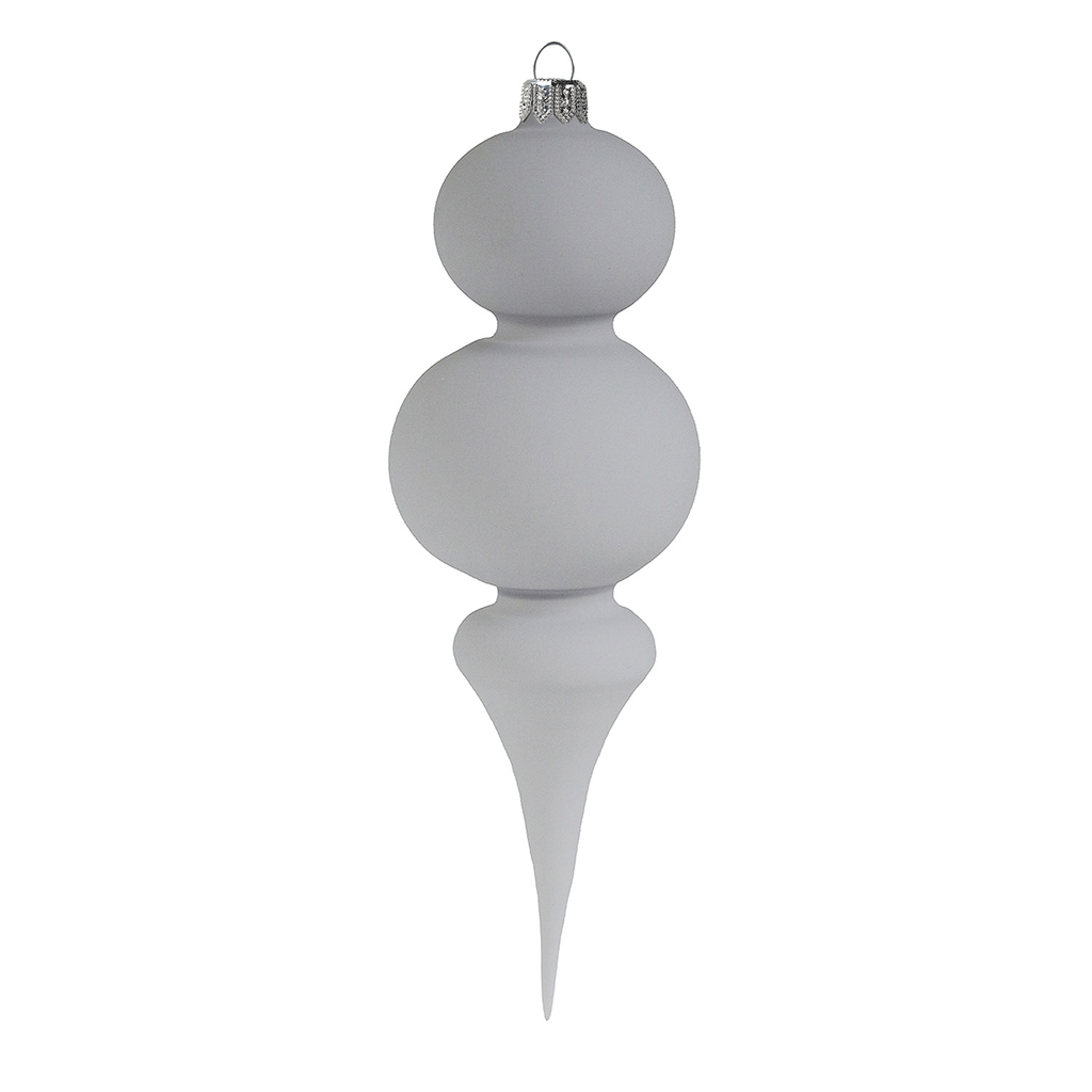Glasornament Grapefruit - grau matt