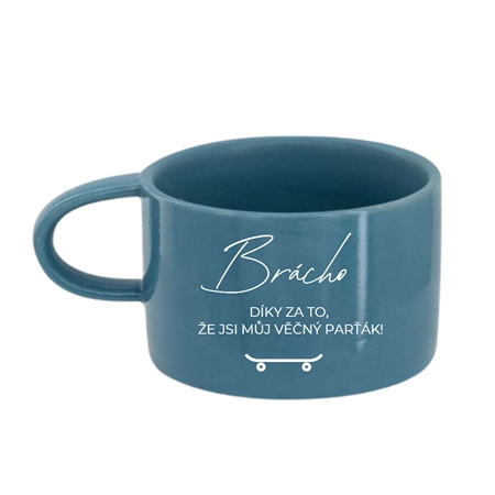 Blaue Tasse „Bruder, du bist mein ewiger Kumpel“