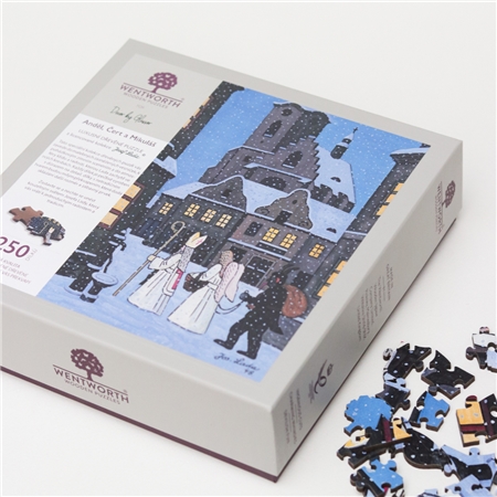 Holzpuzzle Josef Lada Engel, Teufel und Weihnachtsmann